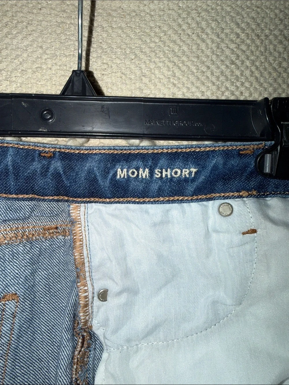 American Eagle Outfitters Distressed Dark Blue Denim Mom Short